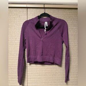 Lululemon Women's Long Sleeve Cropped Quarter Zip Size 4 Purple